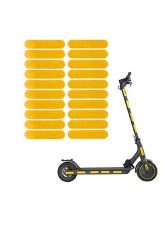 اشتري 20 PCS Universal Self-Adhesive Night Reflective Stickers for Electric Scooter Waterproof Warning Strip for Scooter Decoration Accessories (Yellow) في السعودية