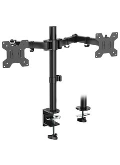 Buy Dual Monitor Desk Mount Heavy Duty Fully Adjustable Steel Stand Holds 2 Computer Screens up to 32 inches and Max 22lbs Each Black in Saudi Arabia