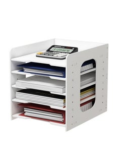اشتري 5-Tier File Holder Office Desk Organizer Letter Tray A4 Paper Holder Document Storage Rack For Home Office School في الامارات