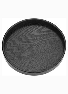 اشتري Round Bamboo Tray 12 Inch Black Color, Eco-Friendly Natural Solid Wooden Tea Food Serving Steak Plate Trays For Serving Drinks In Hotels Restaurants Coffee Shops Kitchen Office Server 30Cm Wood في الامارات