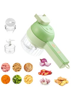 Buy 4 in 1 Handheld Electric Vegetable Cutter Set, Mini Hand-held Wireless Electric Garlic Mud Masher Chopper, Mixer Auxiliary Food Slicer Dicer for Garlic Pepper Chili Onion in UAE