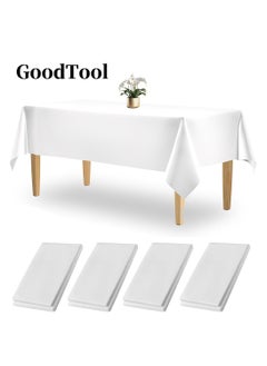 Buy 4 Pack Disposable Tablecloths Plastic Rectangle Table Cloth Waterproof Decorative Table Cover for BBQ Party Wedding Indoor or Outdoor Use in Saudi Arabia