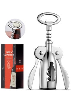 Buy Wine Opener, Wine Opener with Multifunctional Bottle Openers, Zinc Alloy Premium Wine Bottle Opener (silver) in UAE