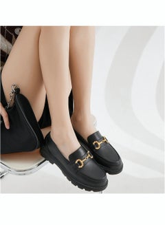Buy Women's Flat Loafers Closed Round Toe Patent Leather Fashion Versatile Slip-On Shoes For Daily Work in Saudi Arabia