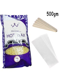 Buy High Quality Hair Removal Hot Wax Beans Honey 500gm With 10 pcs Wax Paper And 10 pcs Wax Sticks in Saudi Arabia