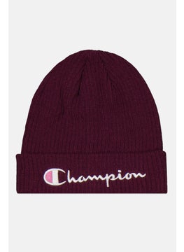 Buy Men Embroidered Logo Beanie, Purple in Saudi Arabia