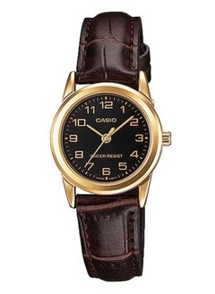 Buy Women's Leather Quartz Analog Watch LTP-V001GL-1BUDF - 25 mm - Dark Brown in UAE