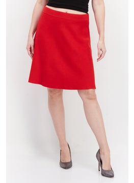 اشتري Women Textured Pull-On Mini Skirt, Red في الامارات