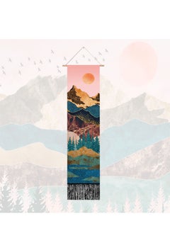 Buy Tapestry Long Wall Hanging, Mountain Sunset Forest Tree Landscape Pink Wall Decor Long Tapestry for Bedroom Room Wall Decor, 13"W x 51"H Inches in UAE