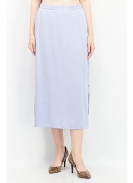 Buy Women Solid Midi Skirt, Lavender in UAE