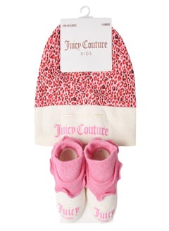 Buy Juicy Couture Hat and Bootie Baby Gift Set Pink in Saudi Arabia
