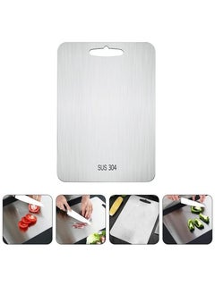 اشتري Kitchen Chopping Board, Stainless Steel Cutting Board, Can Be Hung Cutting Mat, Heavy Duty Non Slip Cutting Boards for Meat and Vegetables, Dishwasher Safe (Size: 29 X 20 Cm) في الامارات