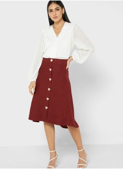 Buy Button Down A-Line Skirt in Saudi Arabia