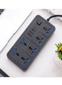 Buy Power Strips Extension Cord 6 OutlePower Strips Extension Cord 6 Outlets, Power Socket with 3 USB Ports1 PD Type-C Mobile Charger Universal Charging Socket with 1.8M Bold Extension Cordts, Power Socke in Saudi Arabia