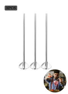 Buy 3 Pcs Reusable Stainless Steel Straws Spoons, Metal Cocktail Spoons Straws, for Cocktail Coffee Beverage Mixing Spoons (Silver) in Saudi Arabia