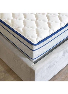 اشتري Danube Home Maxvibe Pocket Spring Mattress Medium Firm Feel Single Bed Mattress Spine Balance For Pressure Relief L190xW90 cm Thickness 25 cm White/Bllue في الامارات