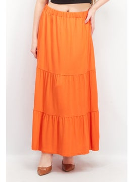 اشتري Women Plain Tent Maxi Skirts, Orange في السعودية