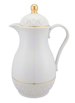 Buy Plastic Coffee/Tea Flask 1 Liter Ivory/Gold in Saudi Arabia