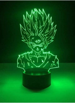 اشتري 3D Illusion Lamp LED Night Light Kids Gohan Shape for Kids Bedroom Deco Young Dragon Ball Z Best Birthday Villas Gifts for Kids Multicolor في الامارات