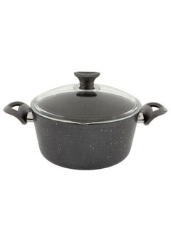 Buy Quantum Series Deep Pot Granite Cookware Set Black Color 28 Cm in UAE
