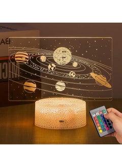 Buy Night Light for Kids Gifts, Solar System 3D Optical Illusion Lamp Universe Space Galaxy LED Night Light for Space Lover kids as a Best Gift(Solar System, with Remote ) in Saudi Arabia