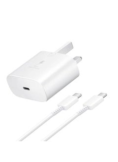 Buy 25W Fast Charger for Samsung Galaxy S23, S22, S22Ultra, S22+, S21, S20, A32, A33, A53, A73, USB C Super Fast Charger Plug with Type C Charging Cable in UAE