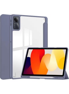 Buy Case for Xiaomi Redmi Pad SE 11.0 Inch Released 2023 Smart Slim Folio Stand Auto Sleep/Wake Cover with Pencil Slot Clear Transparent Back Shell in UAE