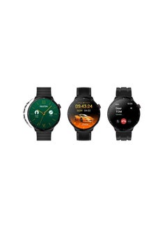 Buy RW 50 Round Screen Super Size AMOLED Display Smart Watch With 3 Pair Straps and Wireless Charger With 5 Times Pray Alarm and Tasbih Counter in Saudi Arabia