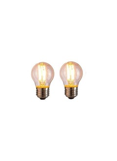 Buy Large Dimmable Decorative Bulb G45 Edison Dimmable Bulb E27 220V 4W, Pack of 2 Straight Line Design, Yellow in Egypt