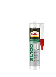 اشتري Pattex Sl100 Acrylic Sealant In White, Joint Filler For Interior Use, Ideal For Cracks, Door & Window Frame Sealant, Easy To Use White Sealant, 1X280ml Cartridge في الامارات