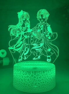 Buy Anime LED 3D Lamp Kimetsu No Yaiba Demon Slayer Tanjiro Kamado USB Multicolor Night Light in UAE