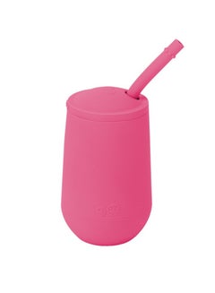 Buy Happy Sippy Cup & Straw System - 100% Silicone Straw Cup For Infants + Straw Cup For Toddlers - Pink in UAE