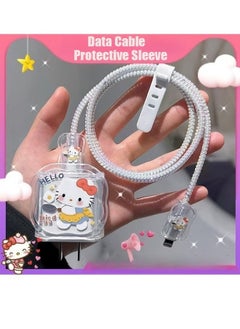 Buy 3D Fast Charger Protector For IPhone Series /18W / 20W / iPhone 15 Pro Fast Charging Cable Charger Head Protective Cover Cable Accessory Data Cable Protective Sleeve(Cartoon HelloKitty) in UAE