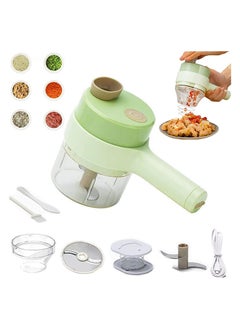 اشتري 4 in 1 multifunctional usb rechargeable Handheld Electric Vegetable Cutter Set, Garlic Mud Masher Food Chopper, Portable Mini Wireless Food Processor,vegetable cutter slicer for Garlic Pepper Chili On في الامارات