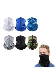 Buy Face Cover Scarf 6 PCS Man Women Outdoor Sun UV Protection Face Mask Cooling Neck Gaiter Windproof Scarf Sunscreen Breathable Bandana Balaclava for Men Women in Saudi Arabia