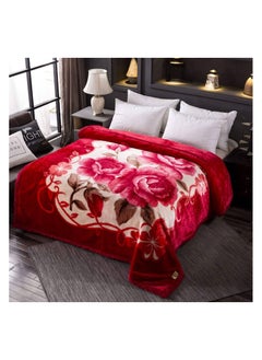 Buy Soft and warm heavy winter blanket, two-sided bed blanket, size 240 cm by 220 cm and weight 6 kg, super soft double-layer blanket made of high-quality materials, made in Korea in Saudi Arabia