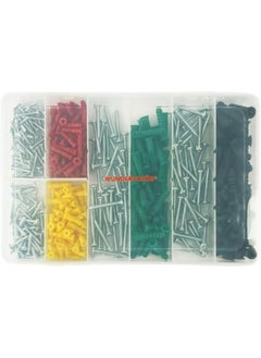 Buy Set Of 400 Pieces Metal Drywall Screws And Plastic Wall Plugs (6 8 10 mm) in UAE