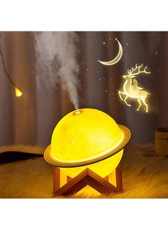 Buy Moon Lamp Humidifier 3D Printing Moon Night Light with USB Recharge 3Colors Led Moon Light with Stand in UAE