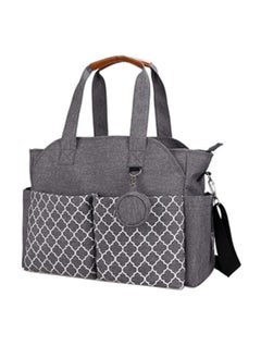 Buy Multi-Function Baby Diaper Bag With Cup Holder, Grey in Saudi Arabia