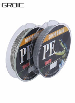 اشتري 100M PE Fishing Line Braided String 8 Strands Super Strong Abrasion  Resistant Cast Longer Thinner Tensile Smooth for Saltwater Fresh Water - Grey في السعودية