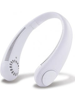 Buy Portable Mini Neck Fan USB Rechargeable Electric Leaf Free Silent Neck Cooler in UAE