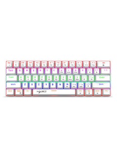 Buy V900 Wired 61-key Compact Mechanical Keyboard RGB Backlit Keyboard N-key Rollover Blue Switch Double Shot Keycaps, White in Saudi Arabia