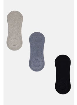 اشتري Men 3 Pair Invisible Socks, Navy Blue/Grey Combo في الامارات