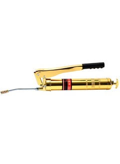 Buy Top Grade Grease Gun - Gold - Heavy-Duty Dual Piston High-Pressure Hand Pump for Automotive and Industrial Lubrication - Ergonomic Design with Easy-Load Mechanism and Pressure Gauge Included in Saudi Arabia