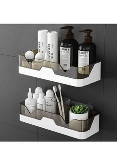 Buy Shower Adhesive Shower Shelf for Bathroom 2 Pack: Premium Wall Mount Bathroom Organizer Shelf - No Drilling Corner Sower Organizer - Upgraded Kitchen Storage Rustproof Storage Rack for Bathroom in UAE