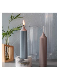 Buy Candle Mould Vertical Striped Pointed Long Pole Candle Mould Plastic Pillar Candle Mould Cylinder Candle Mould Aromatherapy Soap Candle Wedding Decor Candle Making Supplies in Saudi Arabia