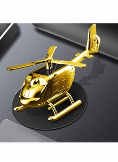 Buy Air Freshener Car Fragrance Diffuser Solar Rotating Automotive Fresheners Ornament Helicopter Shape Solid Aromatherapy Decoration for and Home (Gold) in UAE