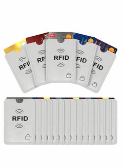 اشتري RFID Blocking Sleeves Contactless Cards - Credit Card Protector Waterproof and Tear Proof Debit Sleeve for Privacy Property Safety في السعودية