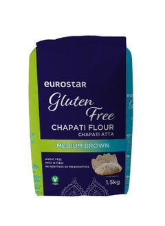 اشتري Eurostar Medium Brown Chapati Atta Flour Gluten Free 1.5kg في الامارات