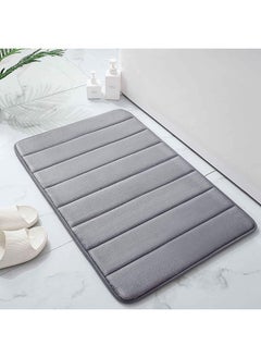 Buy Bath Mat 2 Pack, Memory Foam Bath Mat Non Slip,Soft & Comfortable Bath Mat With Highly Absorbent Bathroom Mat Non Slip for Shower, Tub and Floor, Non Slip Grey 50x80cm in UAE